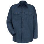 Men's Long Sleeve Heathered Poplin Uniform Shirt