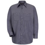 Men's Long Sleeve Microcheck Uniform Shirt