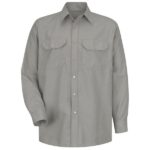 Men's Long Sleeve Solid Dress Uniform Shirt