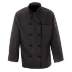 Spun Poly Black Chef Coat