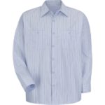 Men's Long Sleeve Industrial Stripe Work Shirt