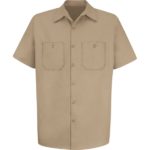 Men's Short Sleeve Wrinkle-Resistant Cotton Work Shirt