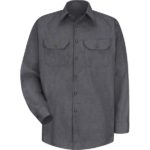 Men's Long Sleeve Heathered Poplin Uniform Shirt
