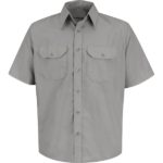 Men's Short Sleeve Solid Dress Uniform Shirt