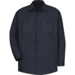 Men's Long Sleeve Wrinkle-Resistant Cotton Work Shirt