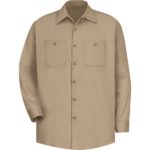 Men's Long Sleeve Wrinkle-Resistant Cotton Work Shirt
