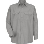 Men's Long Sleeve Solid Dress Uniform Shirt