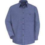 Men's Long Sleeve Mini-Plaid Uniform Shirt