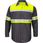 Hi-Visibility Long Sleeve Color Block Ripstop Work Shirt - Type O, Class 1