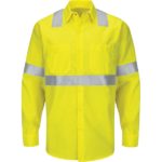 Men's Hi-Visibility Long Sleeve Color Block Ripstop Work Shirt - Type R, Class 2