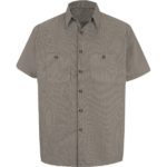 Men's Short Sleeve Microcheck Uniform Shirt
