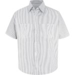 Men's Short Sleeve Striped Dress Uniform Shirt
